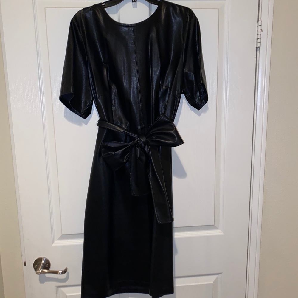 Faux Leather Dress